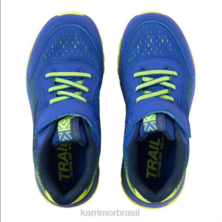 Karrimor Rapazes tênis de corrida de trilha tempo azul/limão calçados 8222280