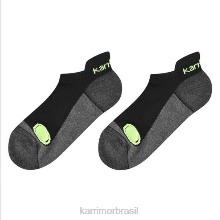 Karrimor homens 2 pacotes de meias de corrida preto/fluo acessórios 822225