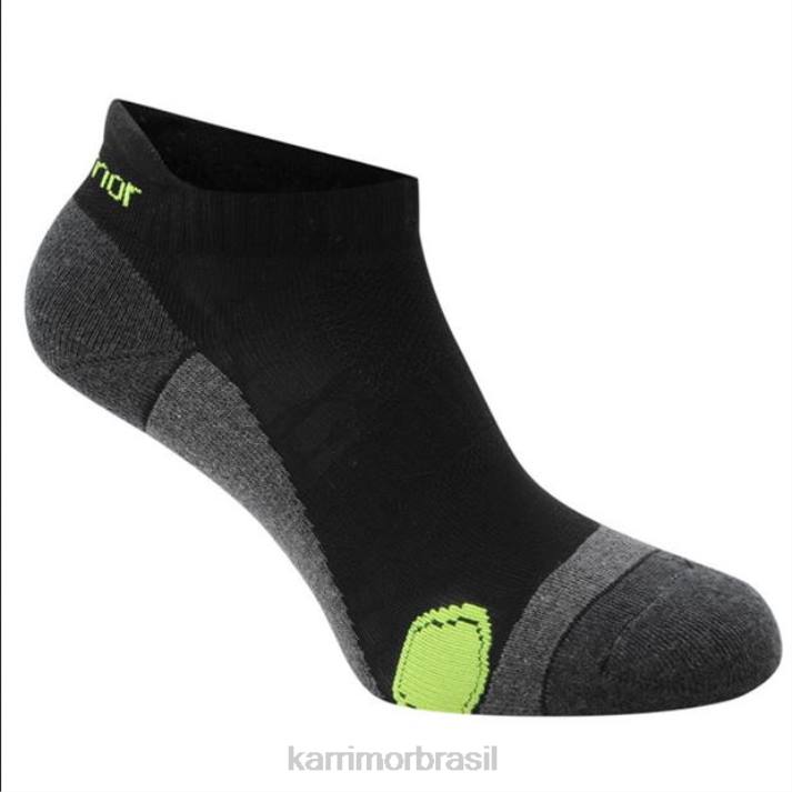 Karrimor homens 2 pacotes de meias de corrida preto/fluo acessórios 822225