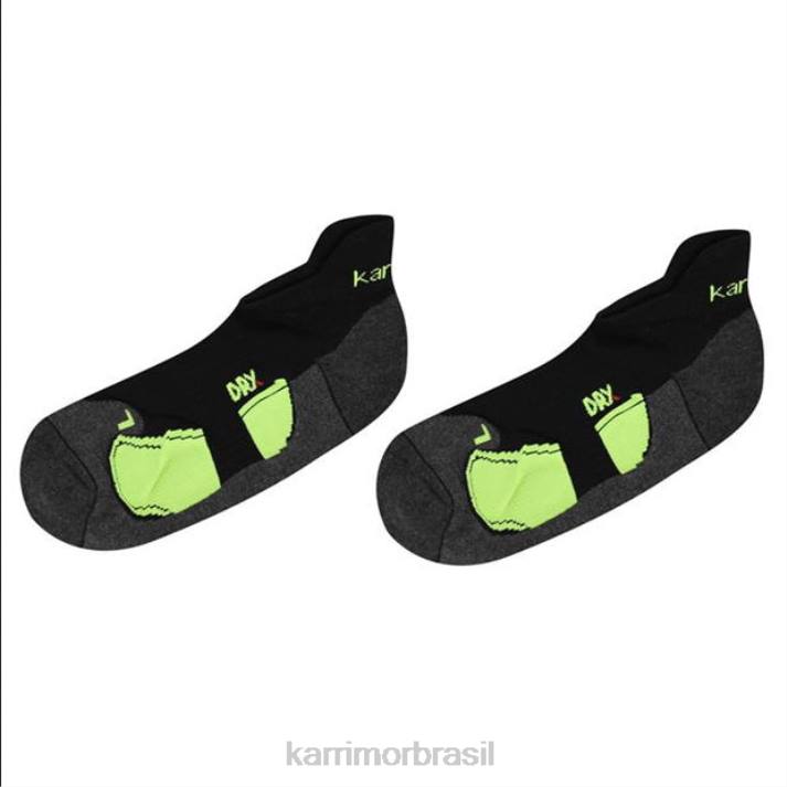 Karrimor homens 2 pacotes de meias de corrida preto/fluo acessórios 822229