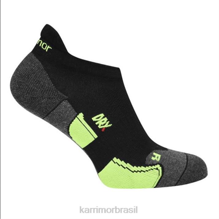 Karrimor homens 2 pacotes de meias de corrida preto/fluo acessórios 822229