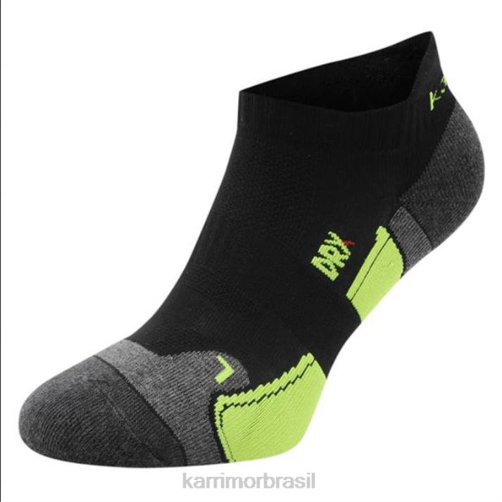 Karrimor homens 2 pacotes de meias de corrida preto/fluo acessórios 822229