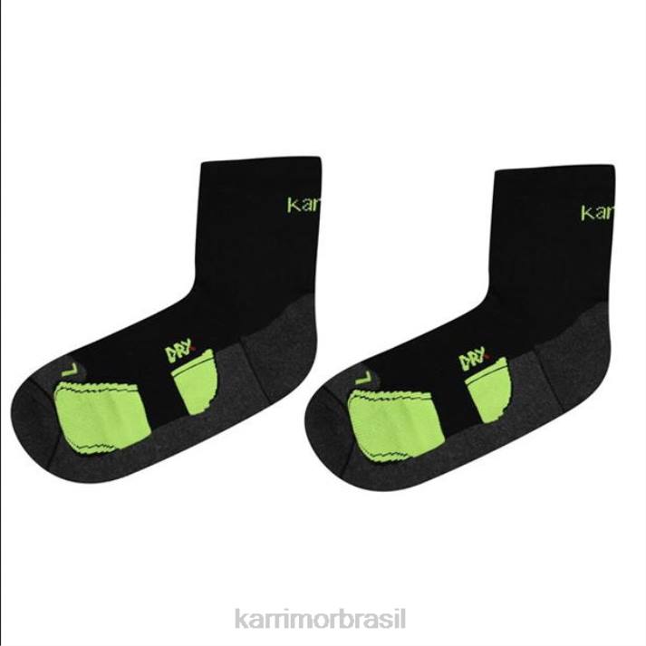 Karrimor homens dri skin pacote com 2 meias de corrida preto/fluo acessórios 822227