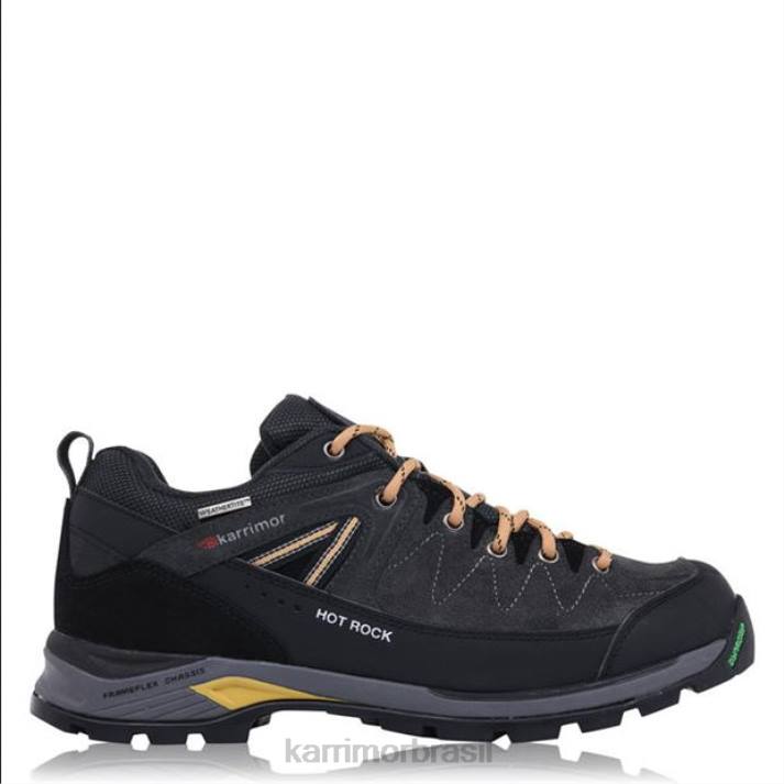 Karrimor homens sapatos de caminhada baixos hot rock carvão/amarelo calçados 822283
