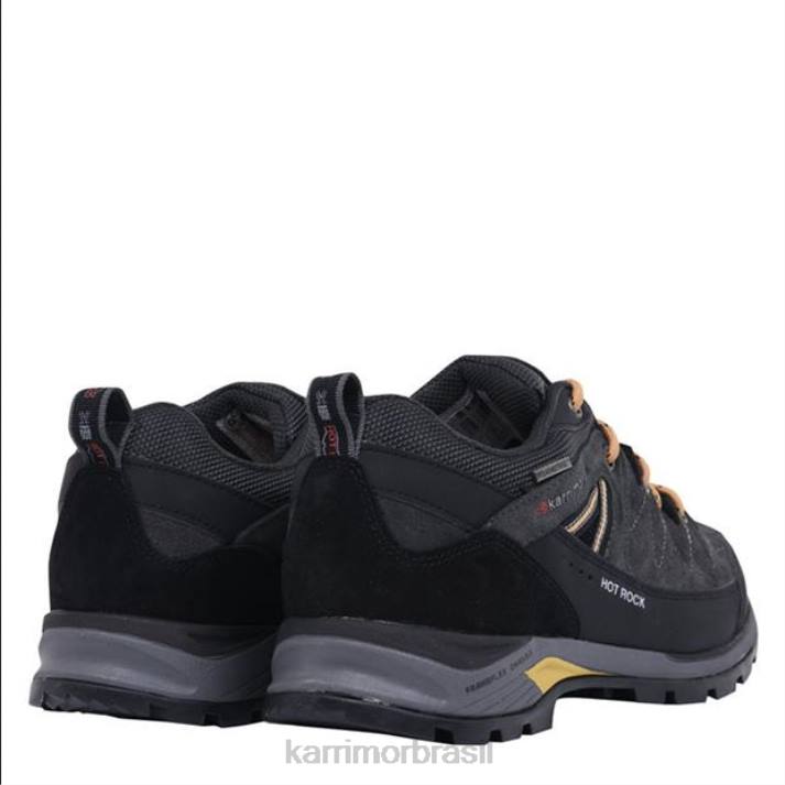 Karrimor homens sapatos de caminhada baixos hot rock carvão/amarelo calçados 822283