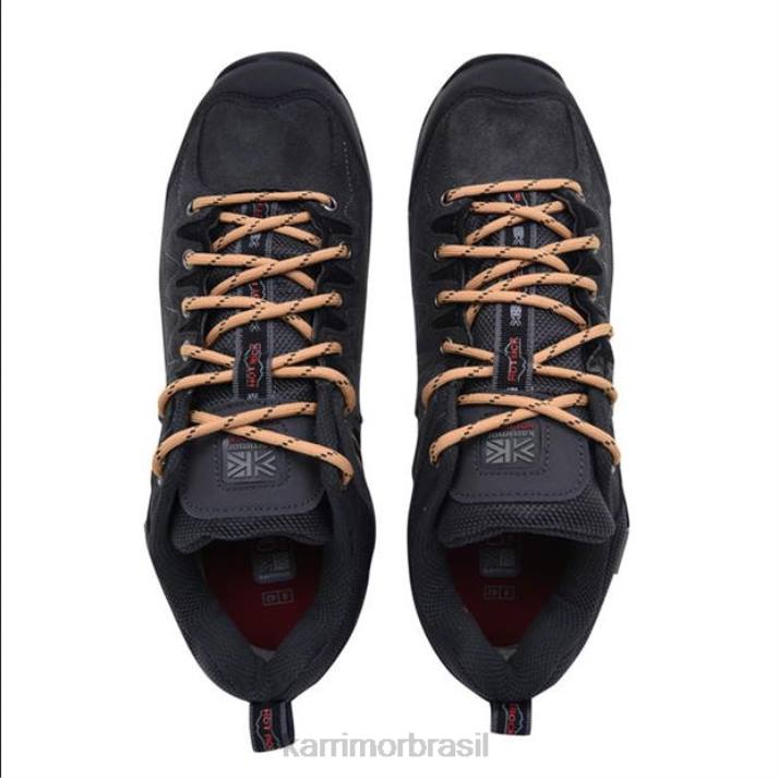 Karrimor homens sapatos de caminhada baixos hot rock carvão/amarelo calçados 822283