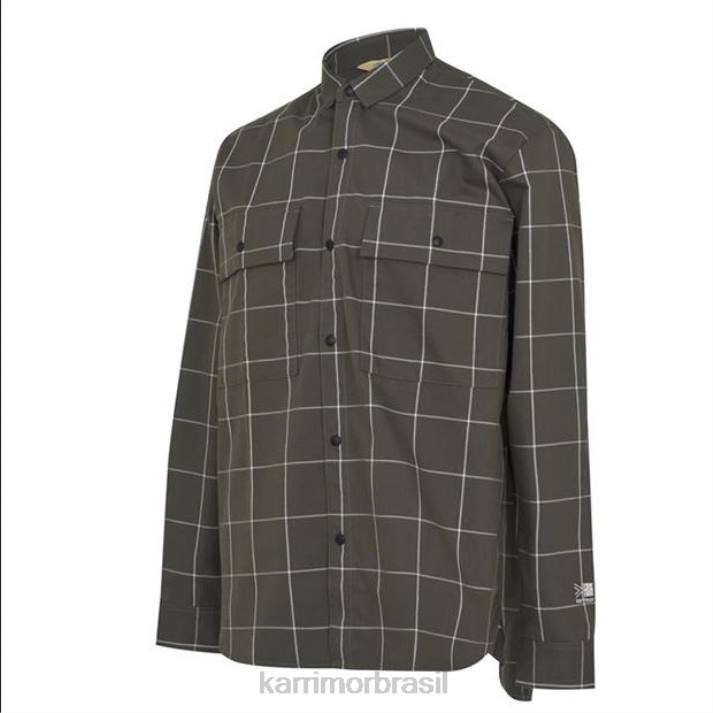 Karrimor homens camisa manga longa kilda cáqui roupas 8222133
