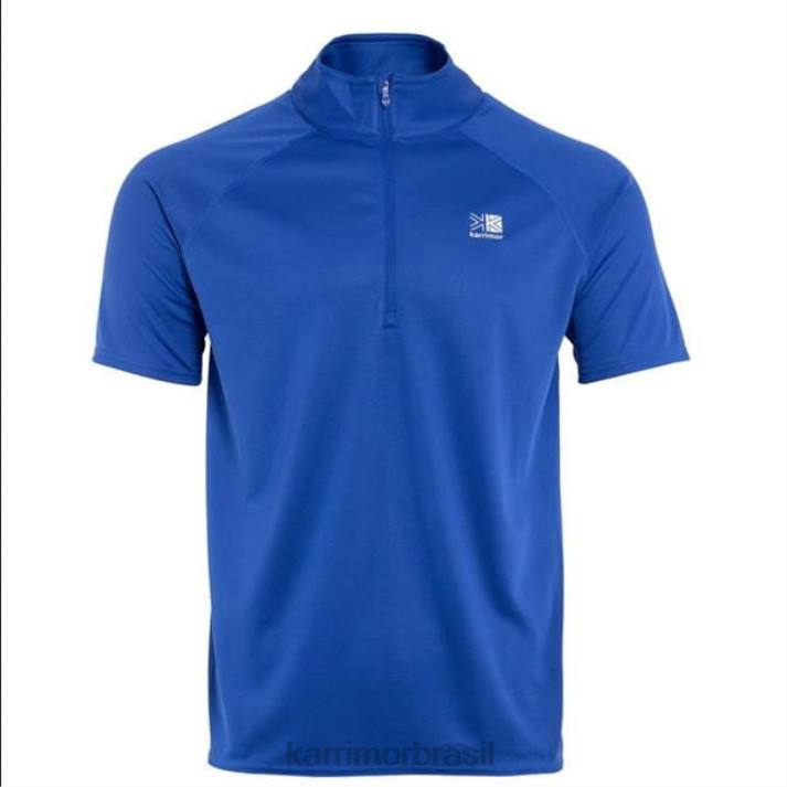 Karrimor homens camiseta manga curta com zíper azul clássico roupas 822220