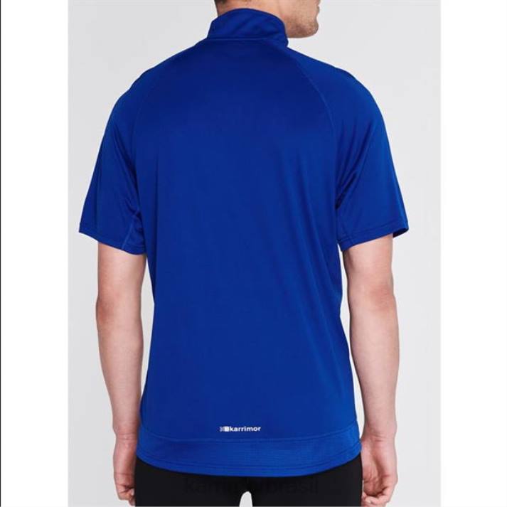 Karrimor homens camiseta manga curta com zíper azul clássico roupas 822220