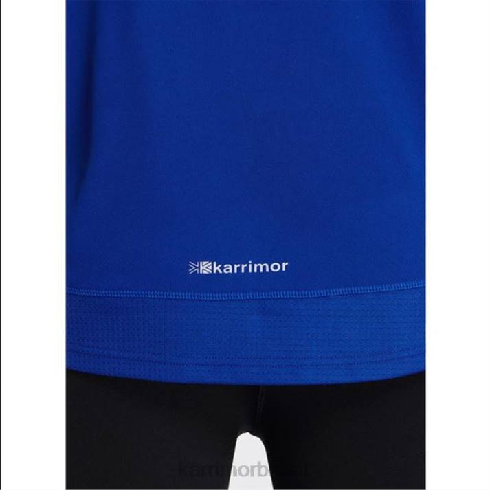 Karrimor homens camiseta manga curta com zíper azul clássico roupas 822220