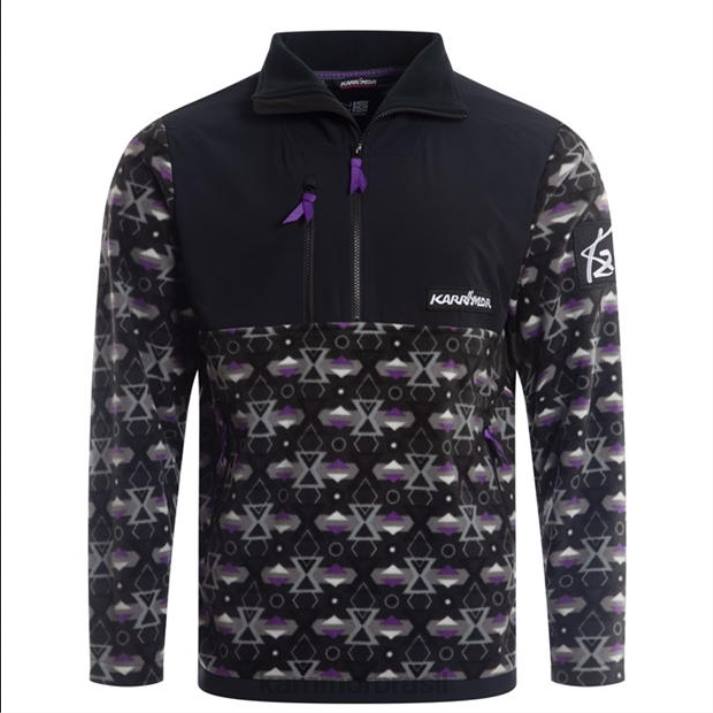 Karrimor homens lã com zíper k2 preto/roxo aop roupas 8222158