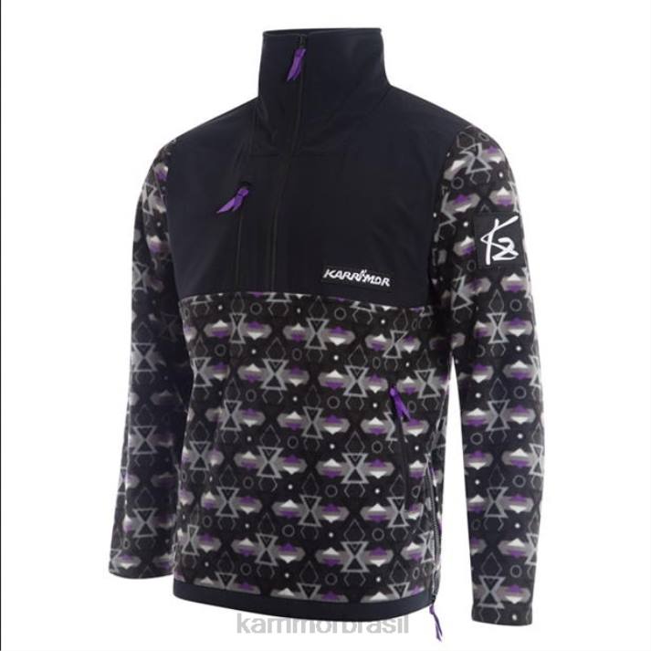 Karrimor homens lã com zíper k2 preto/roxo aop roupas 8222158