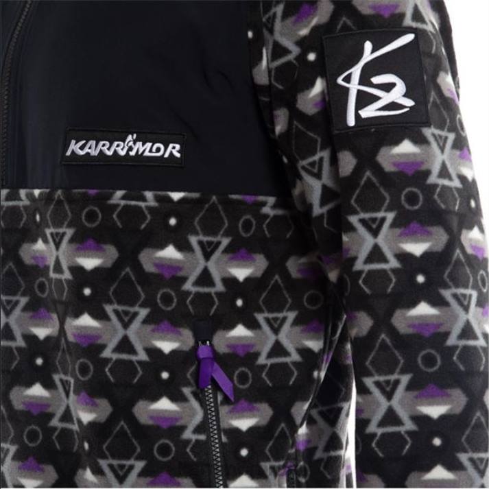 Karrimor homens lã com zíper k2 preto/roxo aop roupas 8222158
