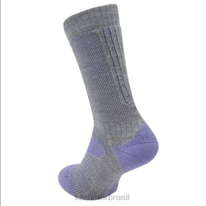 Karrimor mulheres meias de caminhada de peso médio em fibra merino cinza/lilás acessórios 8222121