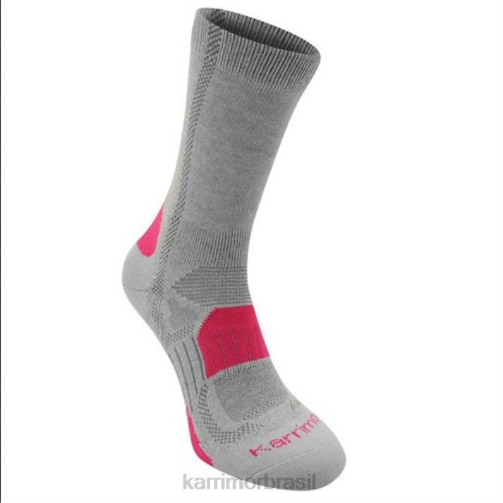 Karrimor mulheres meias de caminhada pacote com 2 fusch cinza claro acessórios 8222116