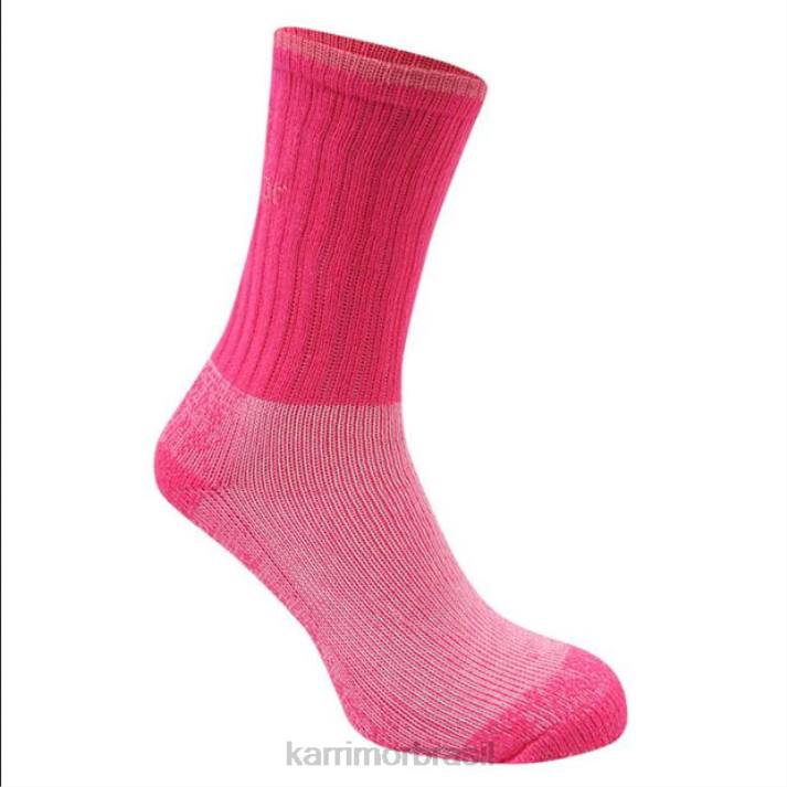 Karrimor mulheres pacote com 3 meias para botas pesadas rosa acessórios 8222115