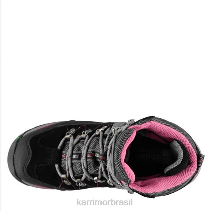 Karrimor mulheres botas de caminhada de rock quente preto/rosa calçados 822290
