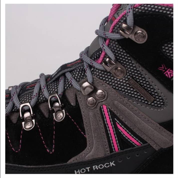 Karrimor mulheres botas de caminhada de rock quente preto/rosa calçados 822290