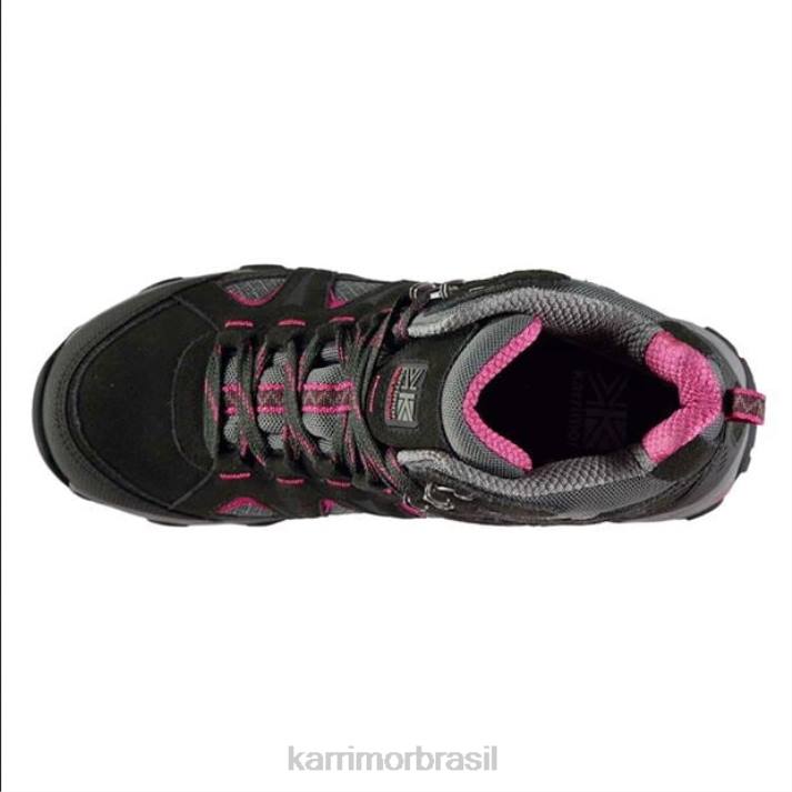 Karrimor mulheres montar botas de caminhada média preto/rosa calçados 822288