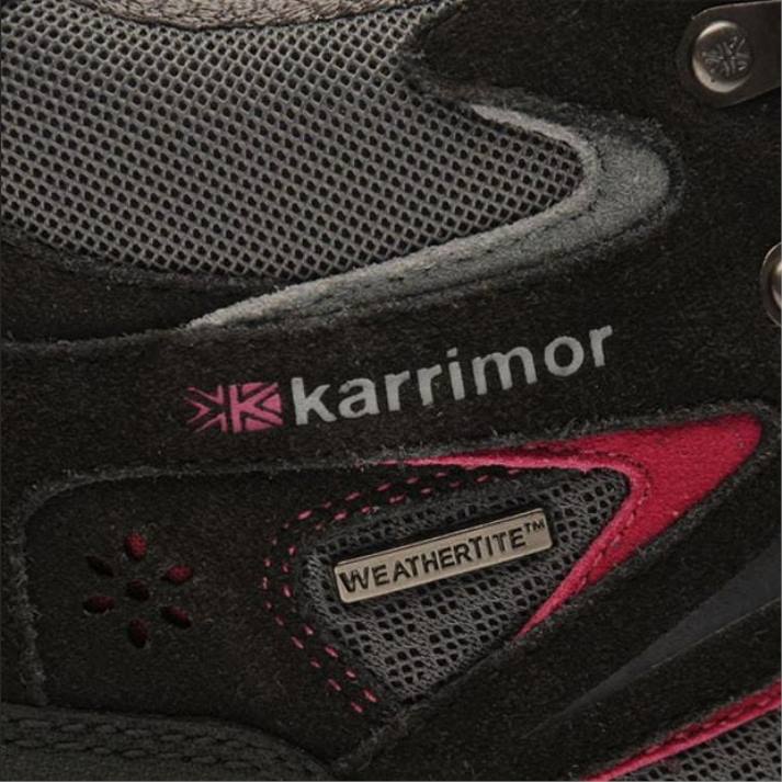 Karrimor mulheres montar botas de caminhada média preto/rosa calçados 822288