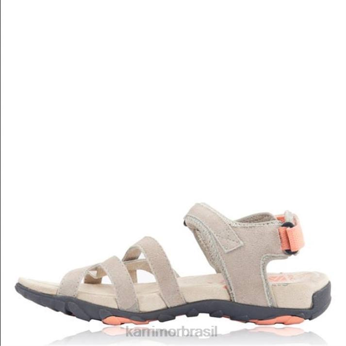 Karrimor mulheres sandálias de caminhada em couro salina bege calçados 8222106