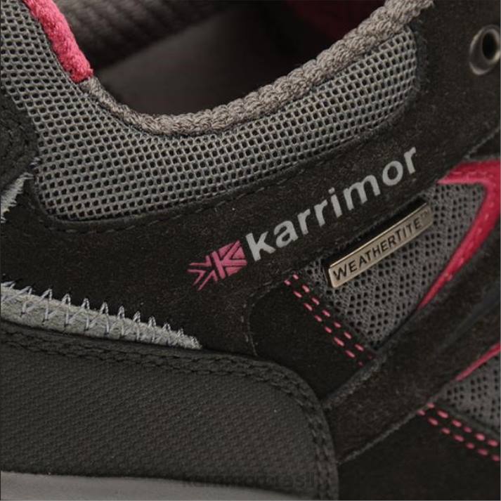 Karrimor mulheres montar sapatos baixos para caminhada preto/rosa calçados 822294
