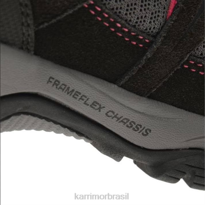 Karrimor mulheres montar sapatos baixos para caminhada preto/rosa calçados 822294