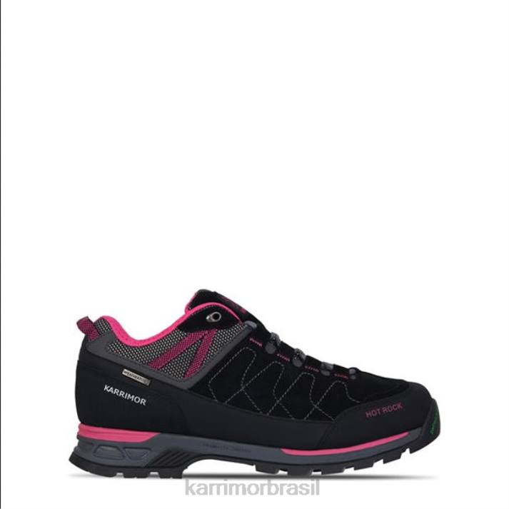 Karrimor mulheres sapatos de caminhada baixos hot rock preto/rosa calçados 8222102