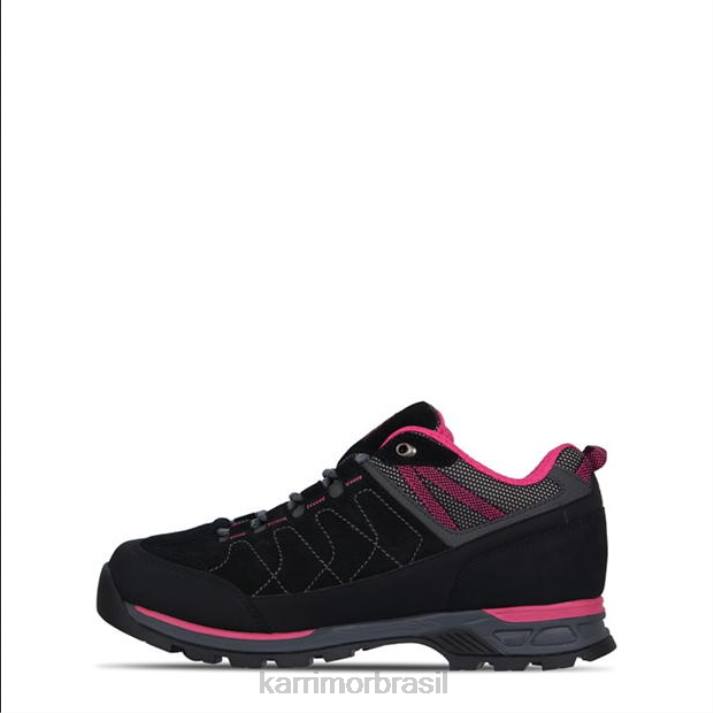 Karrimor mulheres sapatos de caminhada baixos hot rock preto/rosa calçados 8222102