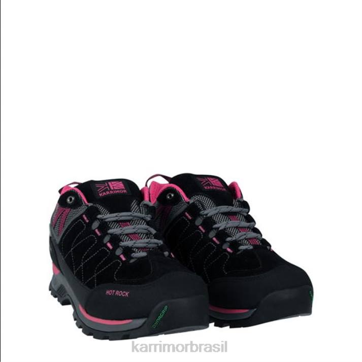 Karrimor mulheres sapatos de caminhada baixos hot rock preto/rosa calçados 8222102