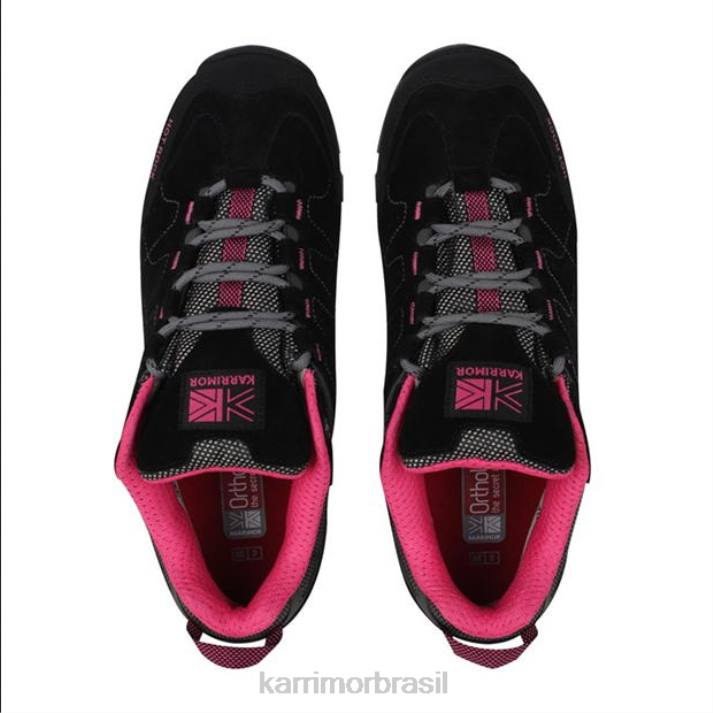 Karrimor mulheres sapatos de caminhada baixos hot rock preto/rosa calçados 8222102