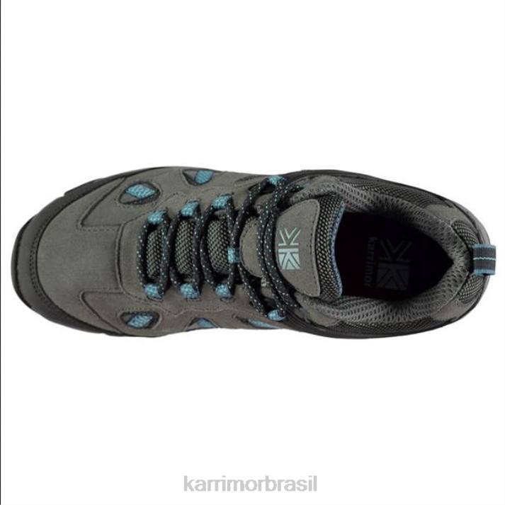 Karrimor mulheres sapatos de caminhada impermeáveis ​​baixos aspen carvão/azul calçados 8222101