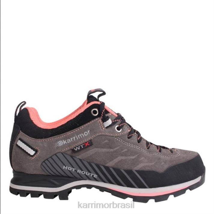 Karrimor mulheres sapatos de caminhada impermeáveis ​​de rota quente carvão/coral calçados 822299