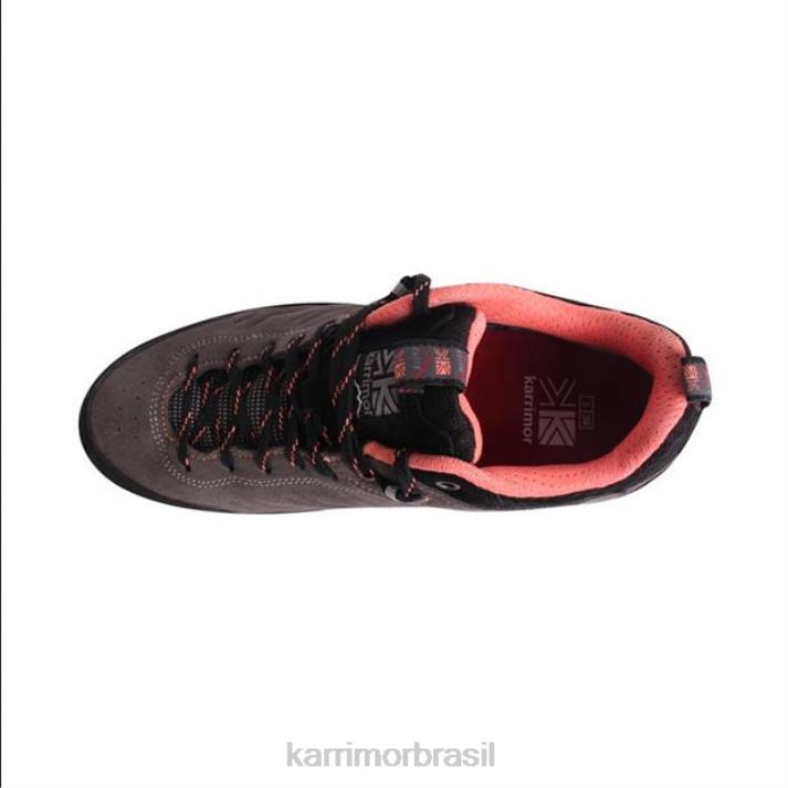 Karrimor mulheres sapatos de caminhada impermeáveis ​​de rota quente carvão/coral calçados 822299