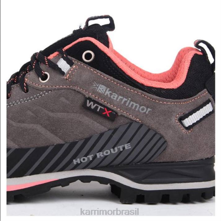 Karrimor mulheres sapatos de caminhada impermeáveis ​​de rota quente carvão/coral calçados 822299