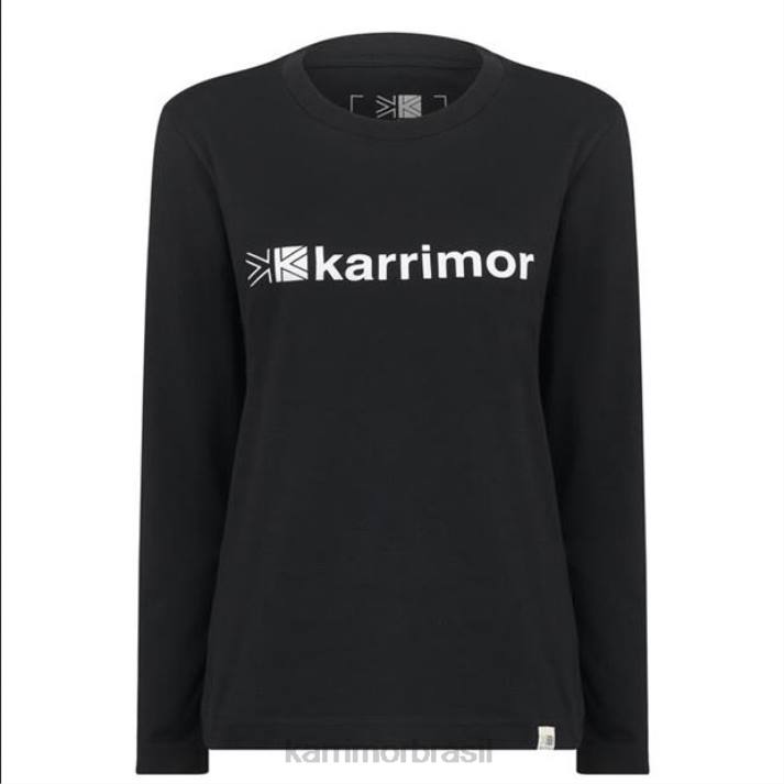 Karrimor mulheres camiseta manga longa preto roupas 8222134