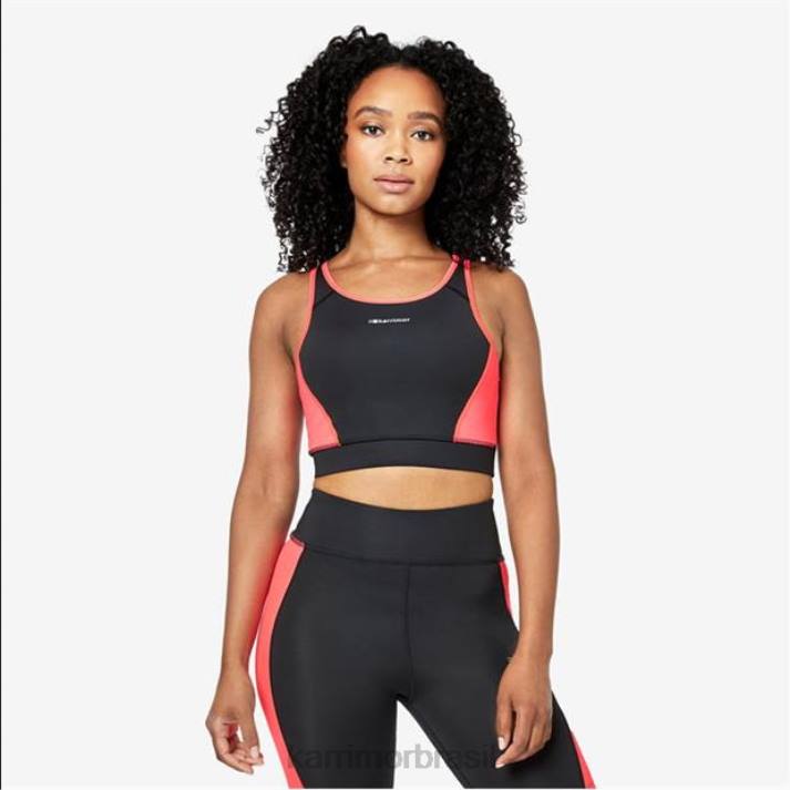 Karrimor mulheres sutiã esportivo tempo preto/rosa roupas 822233