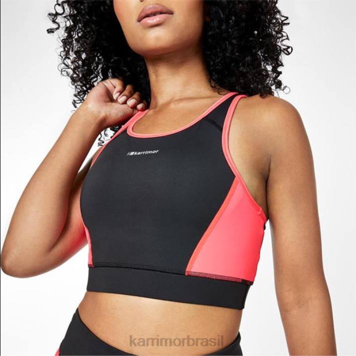 Karrimor mulheres sutiã esportivo tempo preto/rosa roupas 822233