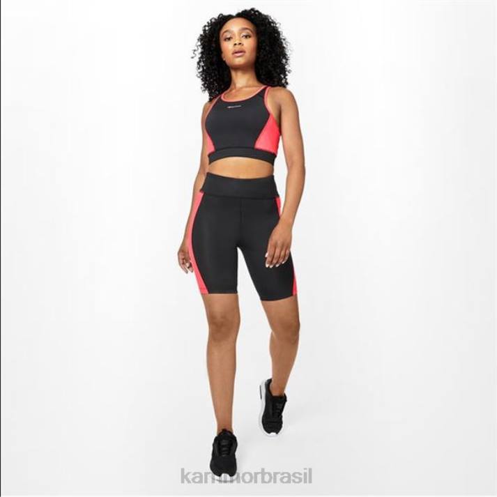 Karrimor mulheres sutiã esportivo tempo preto/rosa roupas 822233