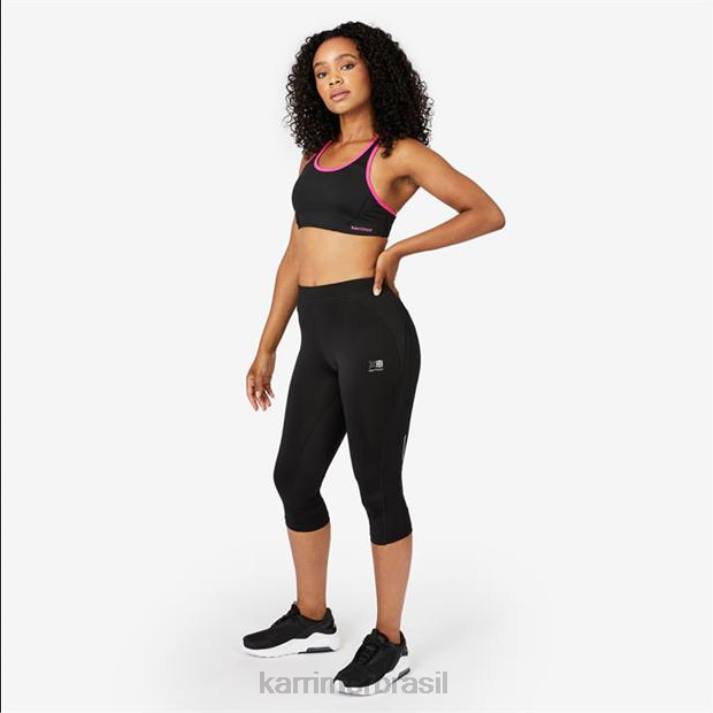 Karrimor mulheres sutiã esportivo tempo preto/rosa roupas 822233