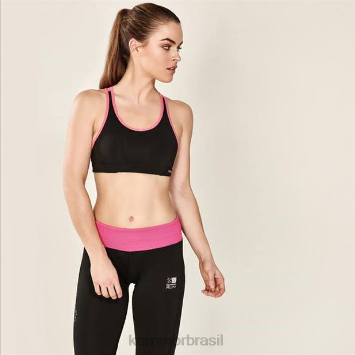 Karrimor mulheres sutiã esportivo tempo preto/rosa roupas 822233