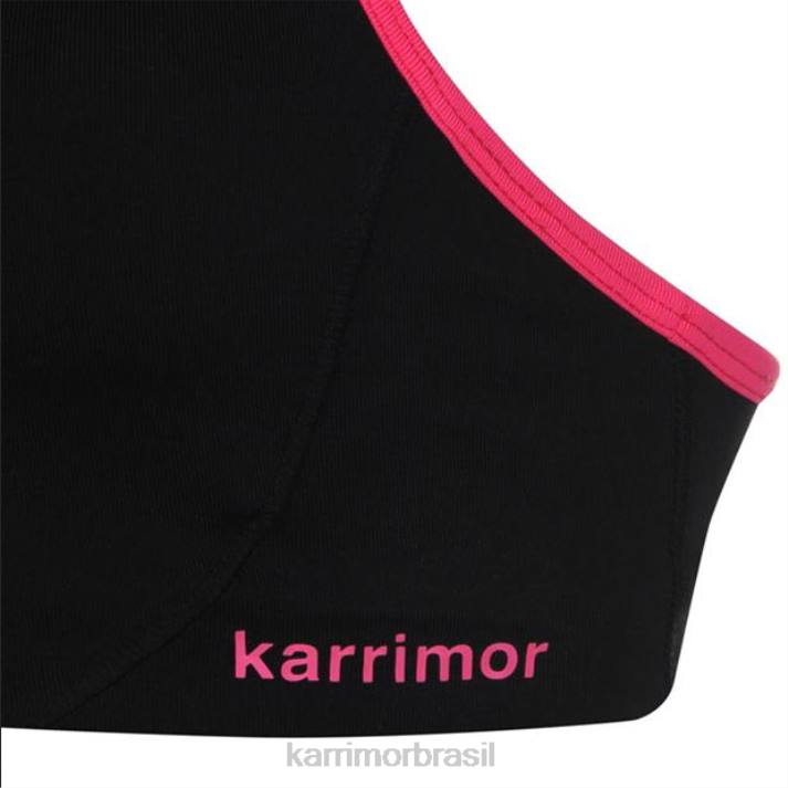 Karrimor mulheres sutiã esportivo tempo preto/rosa roupas 822233