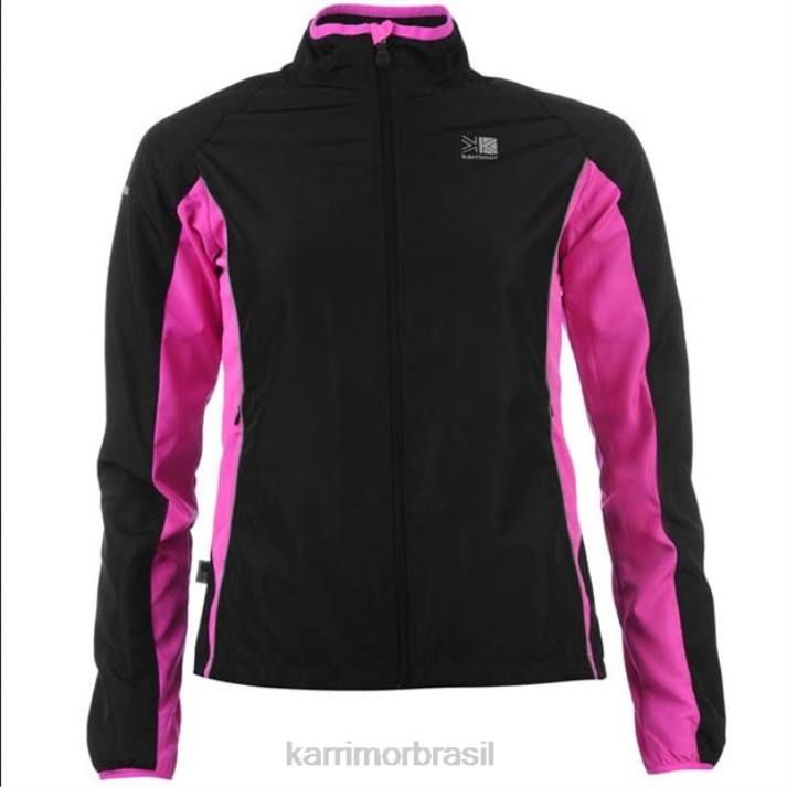 Karrimor mulheres jaqueta de corrida preto/rosa roupas 82228