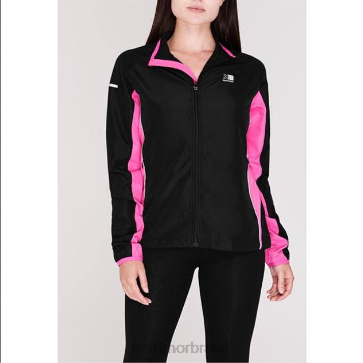 Karrimor mulheres jaqueta de corrida preto/rosa roupas 82228